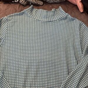 Mock neck cotton long sleeved shirt. Like new condition
